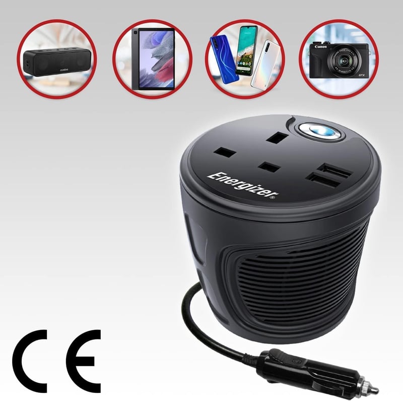 Energizer 120W Auto-Wechselrichter mit USB-Ports und Zigarettenanzünder