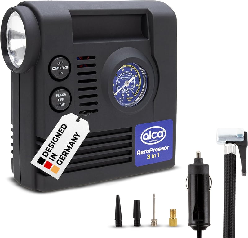 alca® Mini-Auto-Kompressor 3in1 mit Licht, 21 bar, 12V