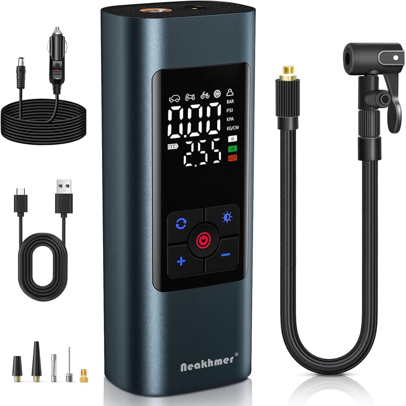 Neakhmer 150PSI Akku-Luftpumpe mit Deflate-Funktion für Auto und Fahrrad