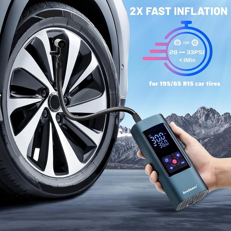 Neakhmer 150PSI Akku-Luftpumpe mit Deflate-Funktion für Auto und Fahrrad