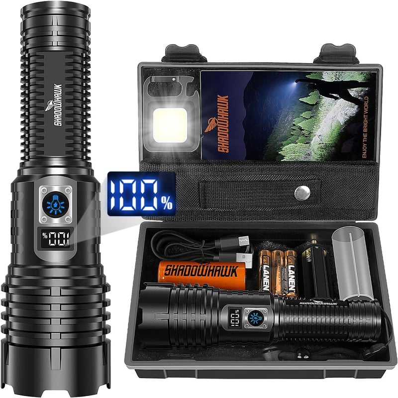 Extreme LED-Taschenlampe 500000 Lumen - Wiederaufladbar für Outdoor-Einsätze