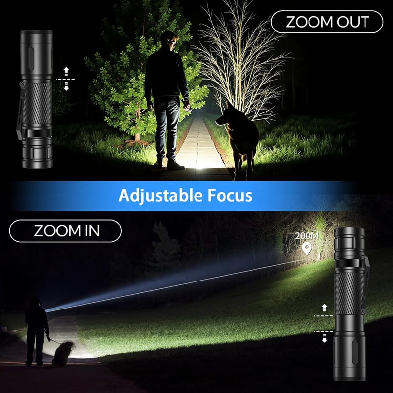 Wiederaufladbare 2000 Lumen Mini-Taschenlampe für Camping und Outdoor