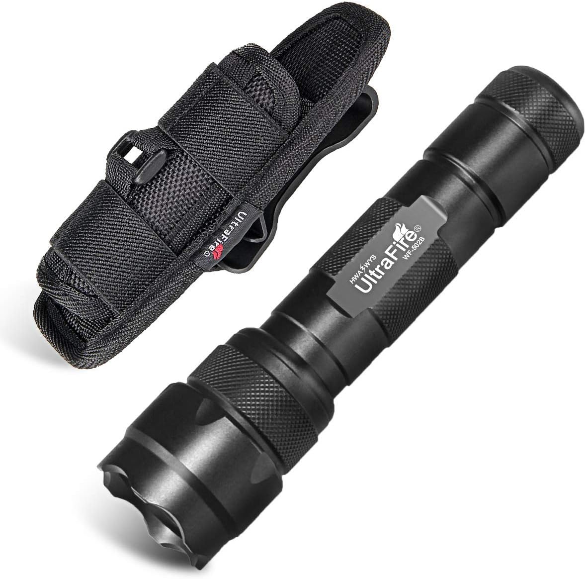 ULTRAFIRE WF-502B Mini Taschenlampe Set mit 1000 Lumen und Gürtelclip
