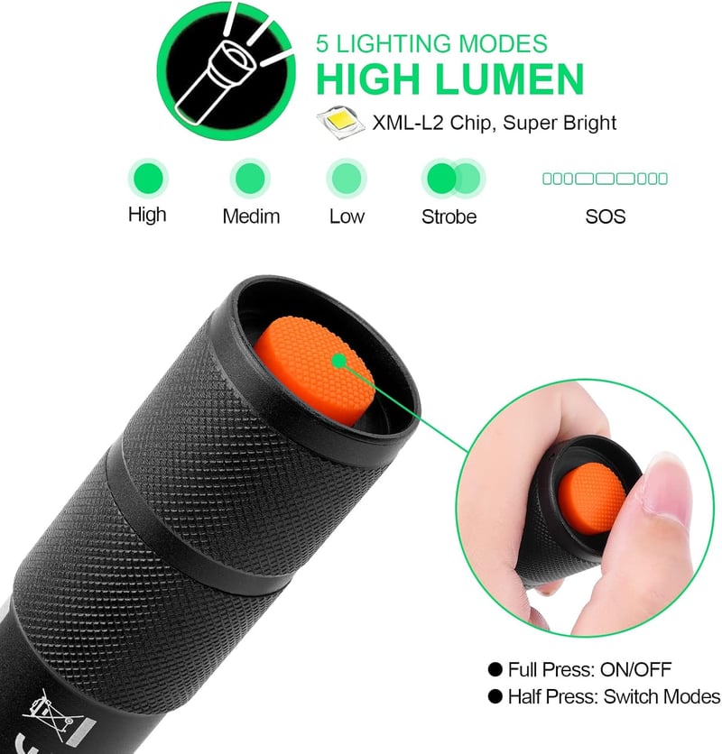 LED Taschenlampe 3000LM, wasserdicht, 5 Modi, taktisch, inkl. Ladegerät und Holster
