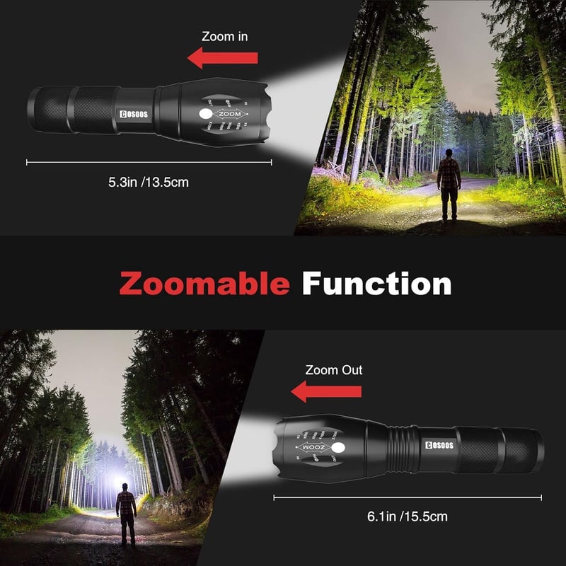Taktische LED Taschenlampen (2 Stück) mit 5 Modi, IP67 wasserdicht für Outdoor-Aktivitäten