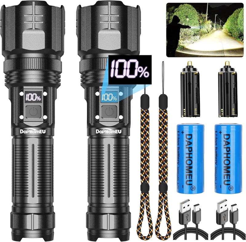 Extrem helle 500000 Lumen LED-Taschenlampe wasserdicht für Camping und Notfälle