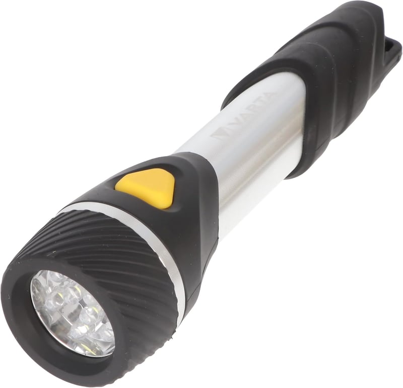VARTA 9-LED Taschenlampe mit 2 AA Batterien für Haushalt & Outdoor