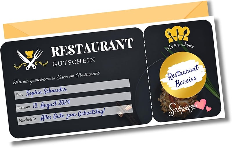 Personalisierte Rubbelkarte für Restaurantbesuch