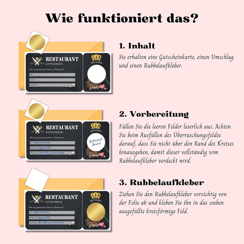 Personalisierte Rubbelkarte für Restaurantbesuch