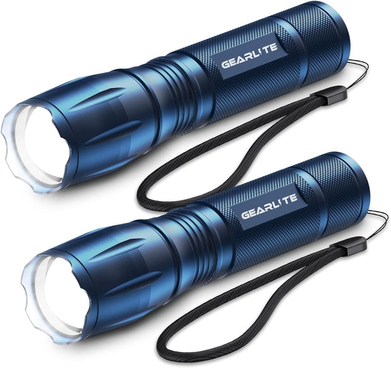 Camping LED Taschenlampe 2000 Lumen, 2er Set, IP65 wasserdicht