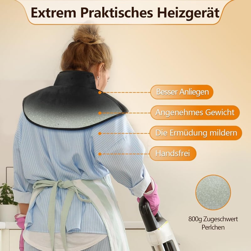 Kabelloses Wärme-Kissen für Nacken und Schulter mit 3 Temperaturstufen