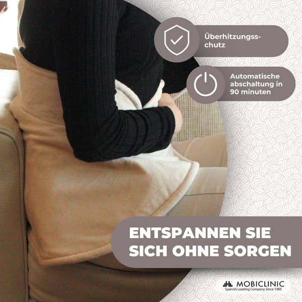 Elektrisches Nackenheizkissen mit 3 Temperaturstufen, waschbar, Beige 62x60 cm