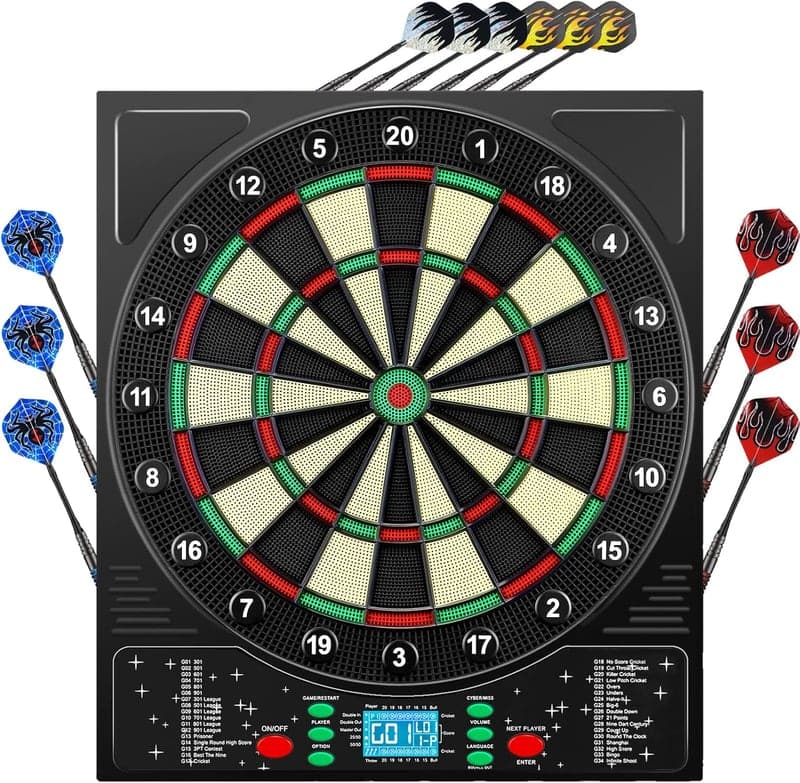 Profi Dartscheibe Set mit 6 Metall-Dartpfeilen für Erwachsene