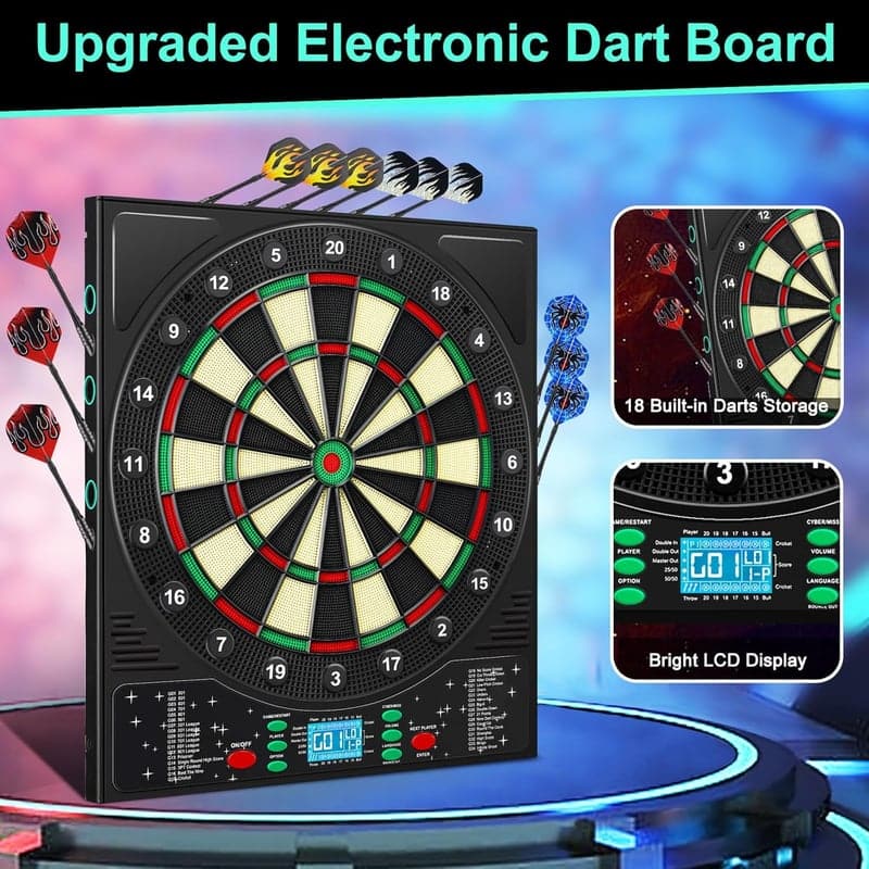 Profi Dartscheibe Set mit 6 Metall-Dartpfeilen für Erwachsene