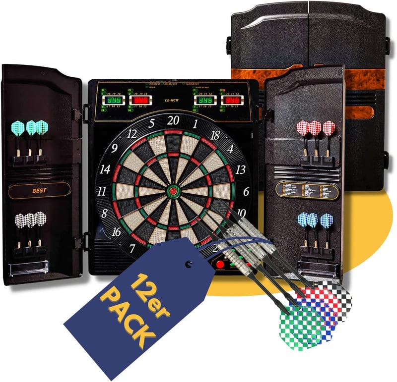Elektronische Dartscheibe Oxford Evolution mit LED & 12 Pfeilen