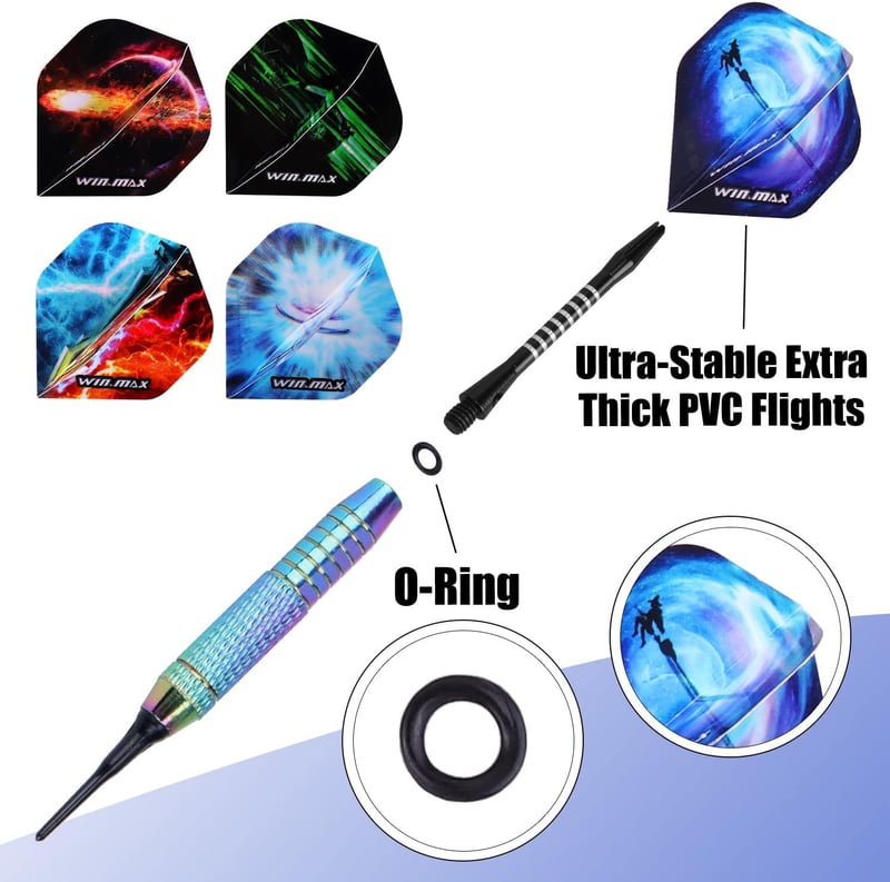 Profi Softdarts Set mit 12 Kunststoffspitzen - 18g für elektronische Dartscheibe
