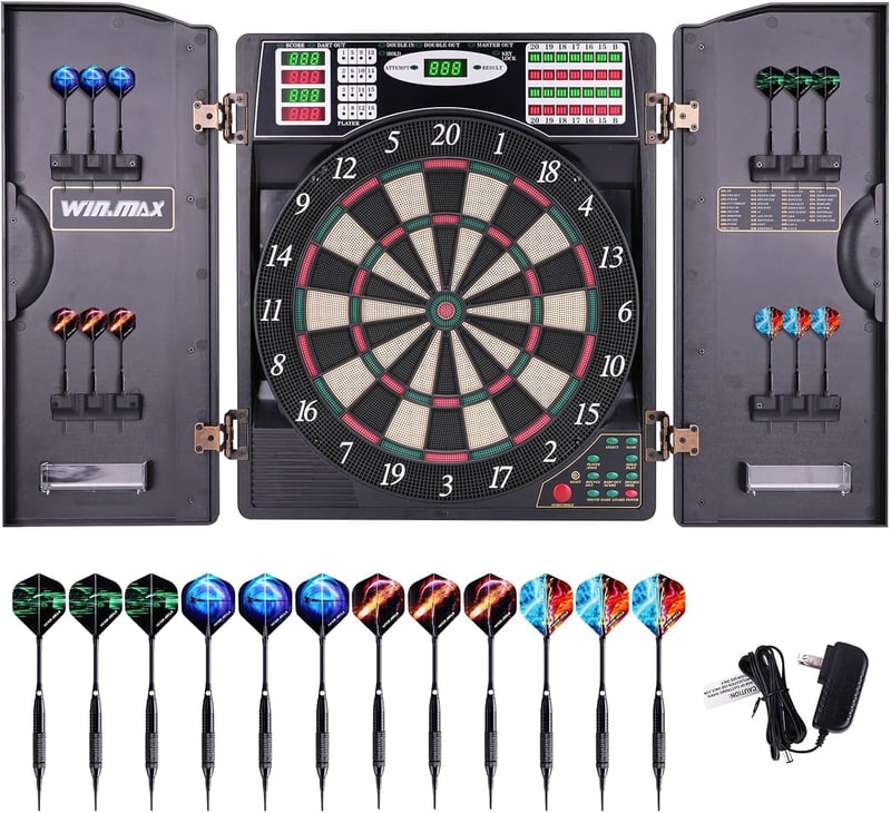 Elektronische Dartscheibe Profi-Set für 1-16 Spieler mit 12 Darts und Zubehör