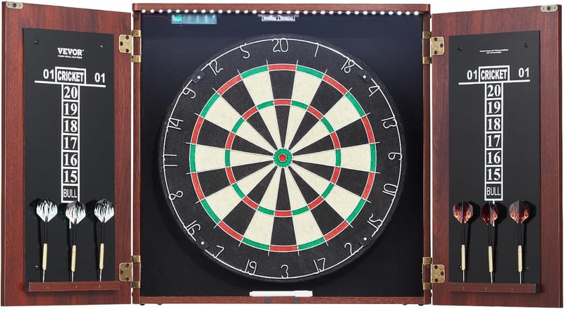 Vevor Dartboard-Set mit verstecktem Schrank und LED-Beleuchtung