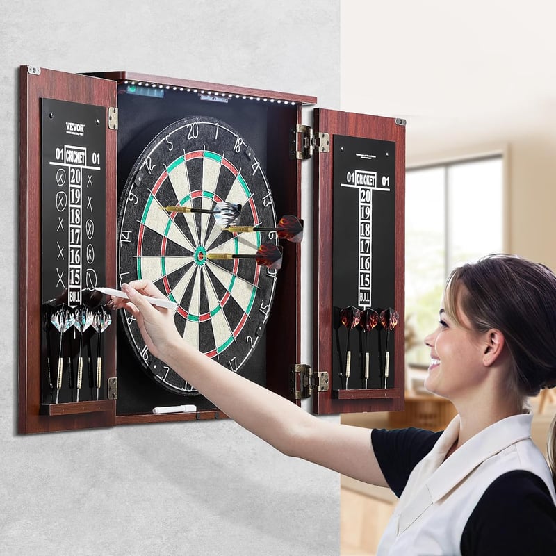 Vevor Dartboard-Set mit verstecktem Schrank und LED-Beleuchtung