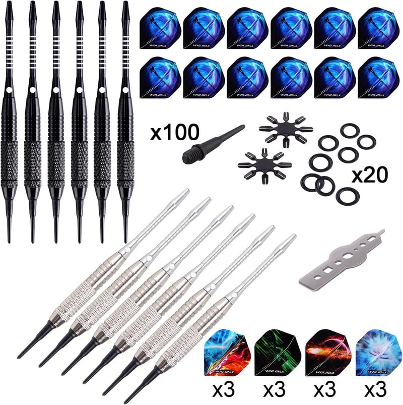 Profi Softdarts Set mit Kunststoffspitze – 12 Stück, 18 Gramm