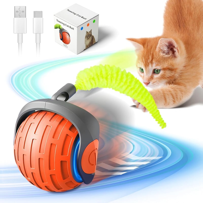 Elektrisches interaktives Katzenspielzeug Ball mit LED-Licht