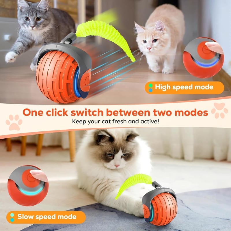 Elektrisches interaktives Katzenspielzeug Ball mit LED-Licht