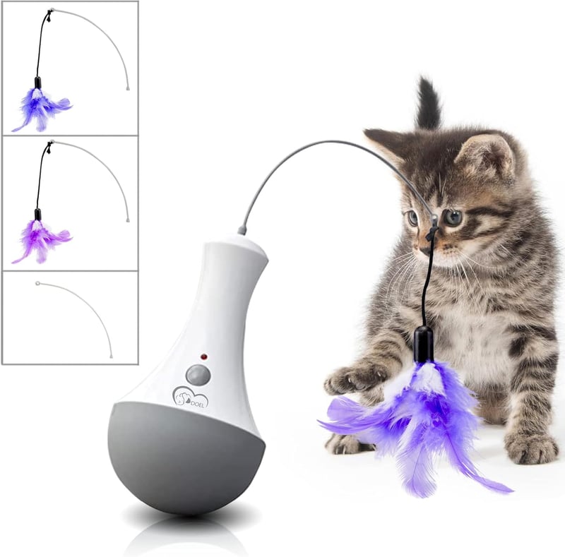 Interaktives Katzenspielzeug mit Feder - Elektrisch, Innenbereich