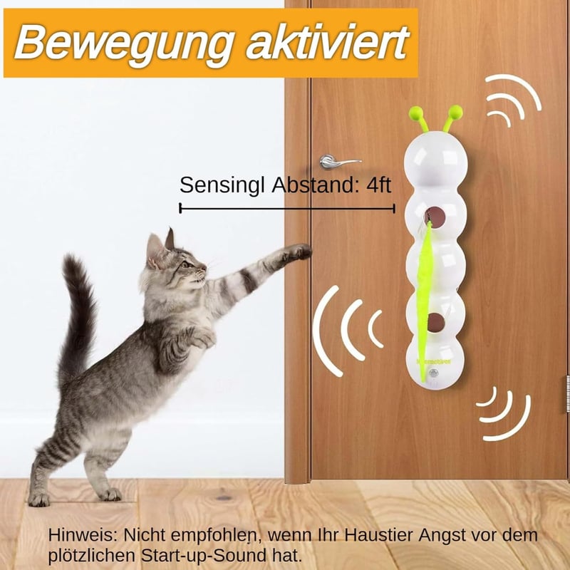 Interaktives Wuselwurm Katzenspielzeug mit Saugnapf für Katzen