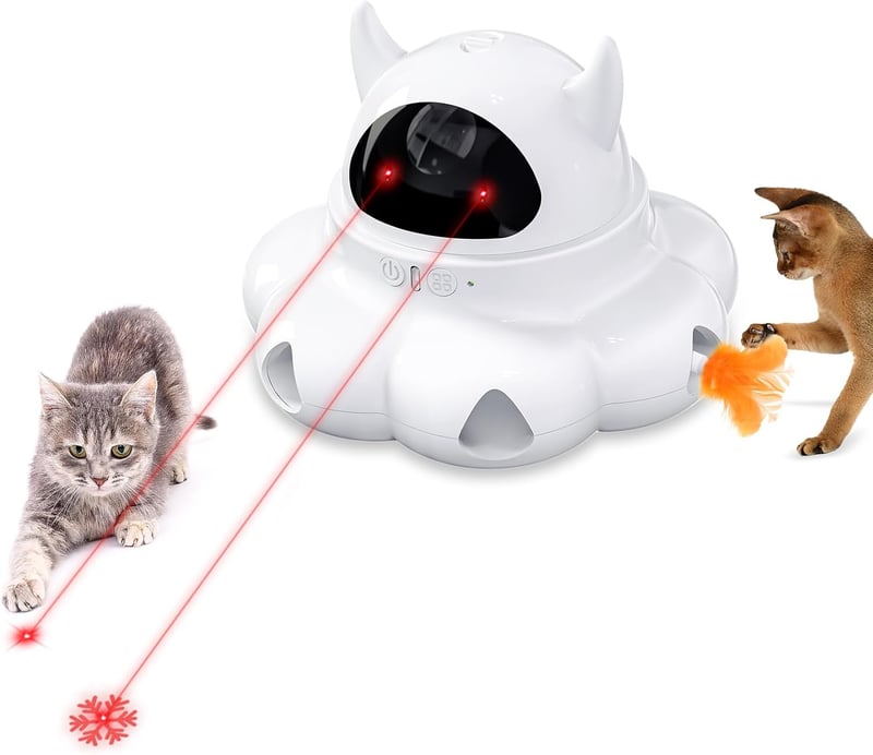 Interaktives 2-in-1 Katzenspielzeug – USB aufladbar für Katzen jeden Alters