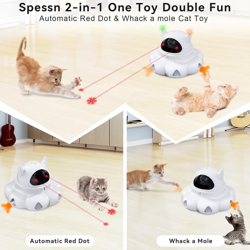 Interaktives 2-in-1 Katzenspielzeug – USB aufladbar für Katzen jeden Alters