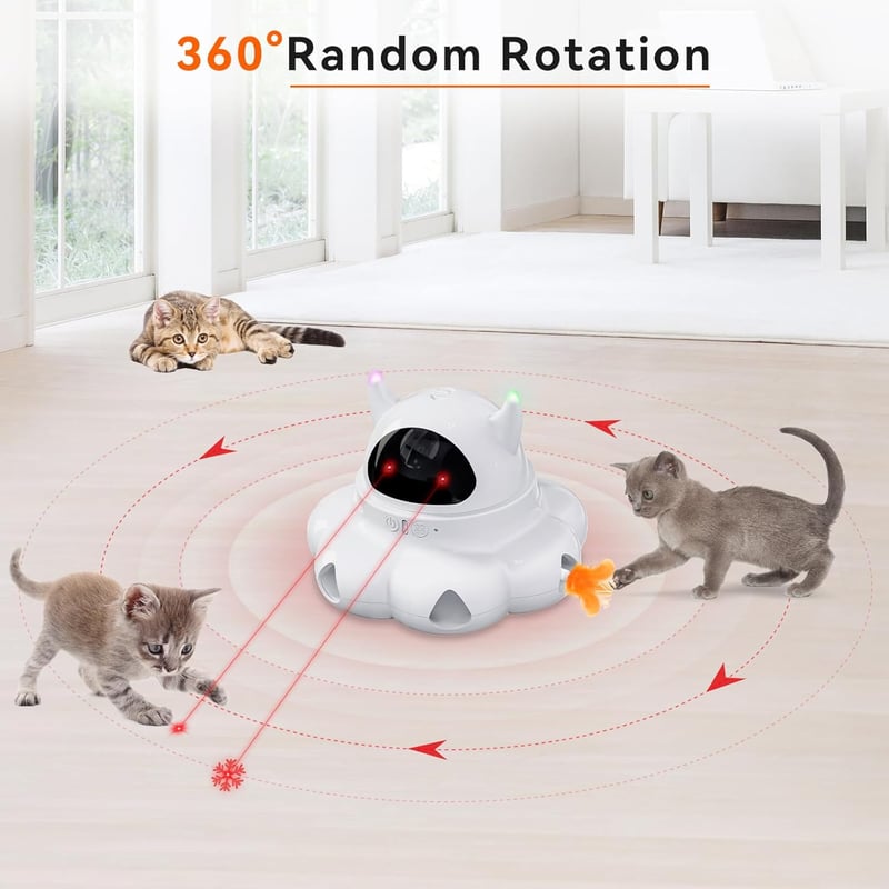 Interaktives 2-in-1 Katzenspielzeug – USB aufladbar für Katzen jeden Alters
