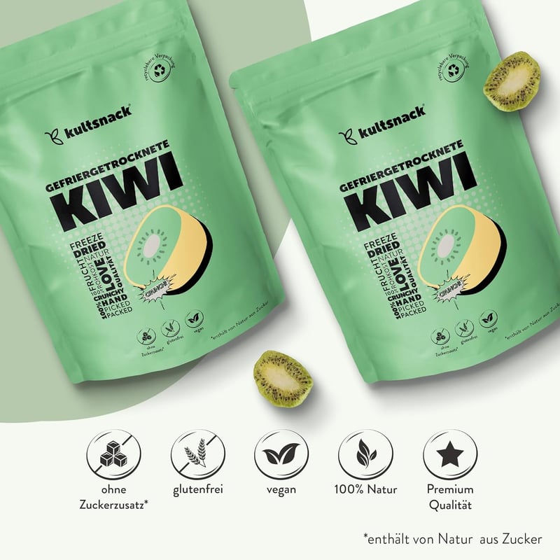 Gefriergetrocknete Kiwi 100g – Vegan & glutenfrei, ohne Zuckerzusatz