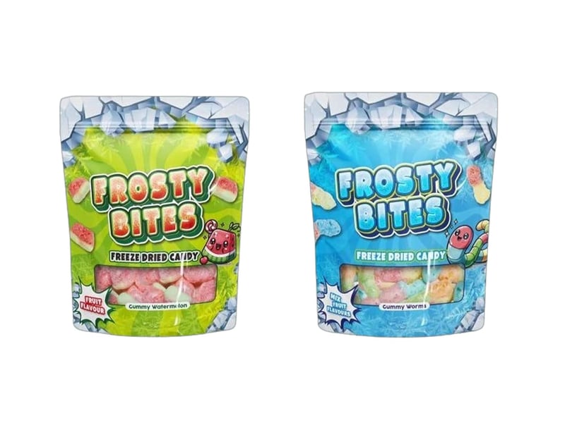 Gefriergetrocknete Süßigkeiten (50g) – Wassermelone & Wurm, knusprig
