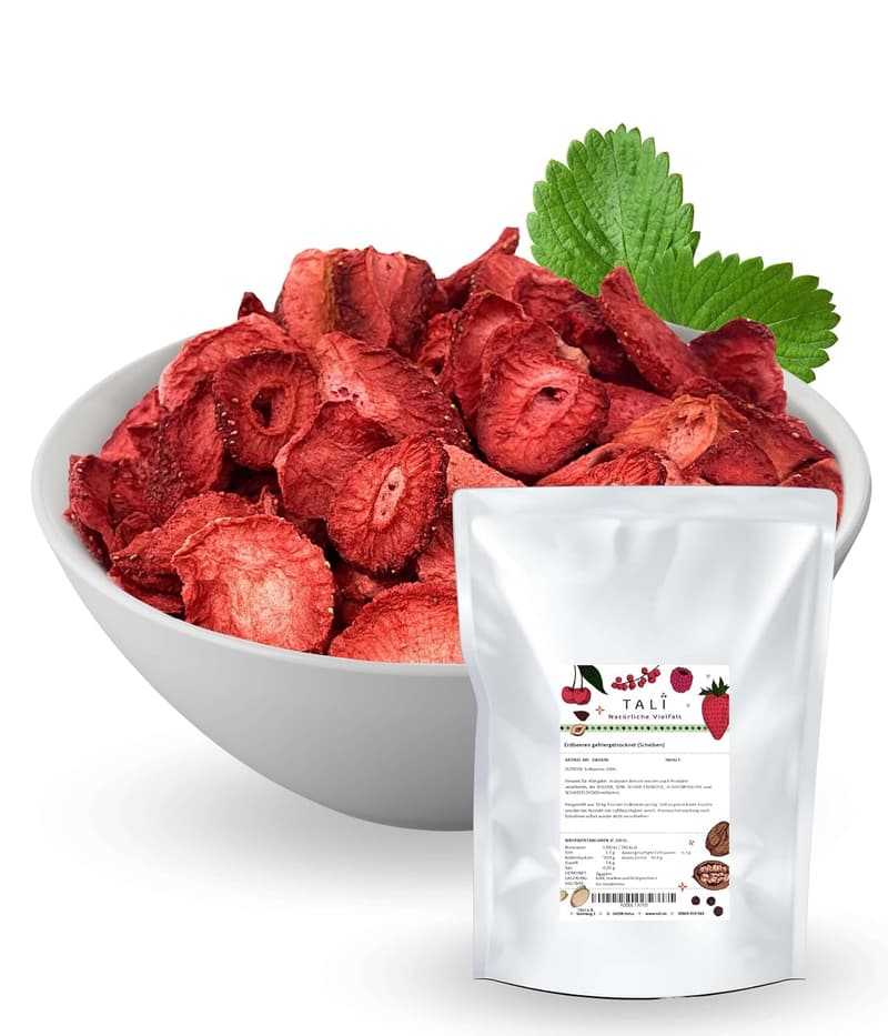 Gefriergetrocknete Erdbeeren, scheibenweise - ohne Zusätze, 125 g