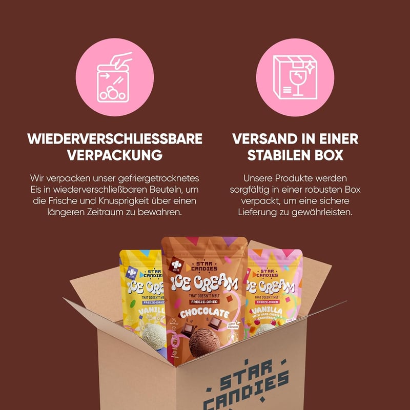 Gefriergetrocknete Schokoladeneis-Süßigkeiten für Partys (50 g)