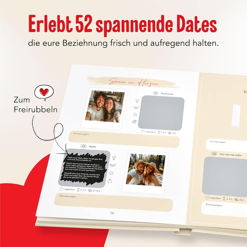 52 Date Ideen für Paare – Unser Date Buch zum Freirubbeln