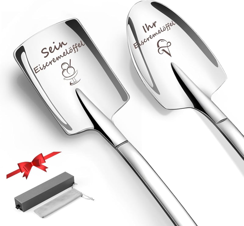 Eislöffel-Set mit Gravur für Paare – Hochzeitsgeschenk
