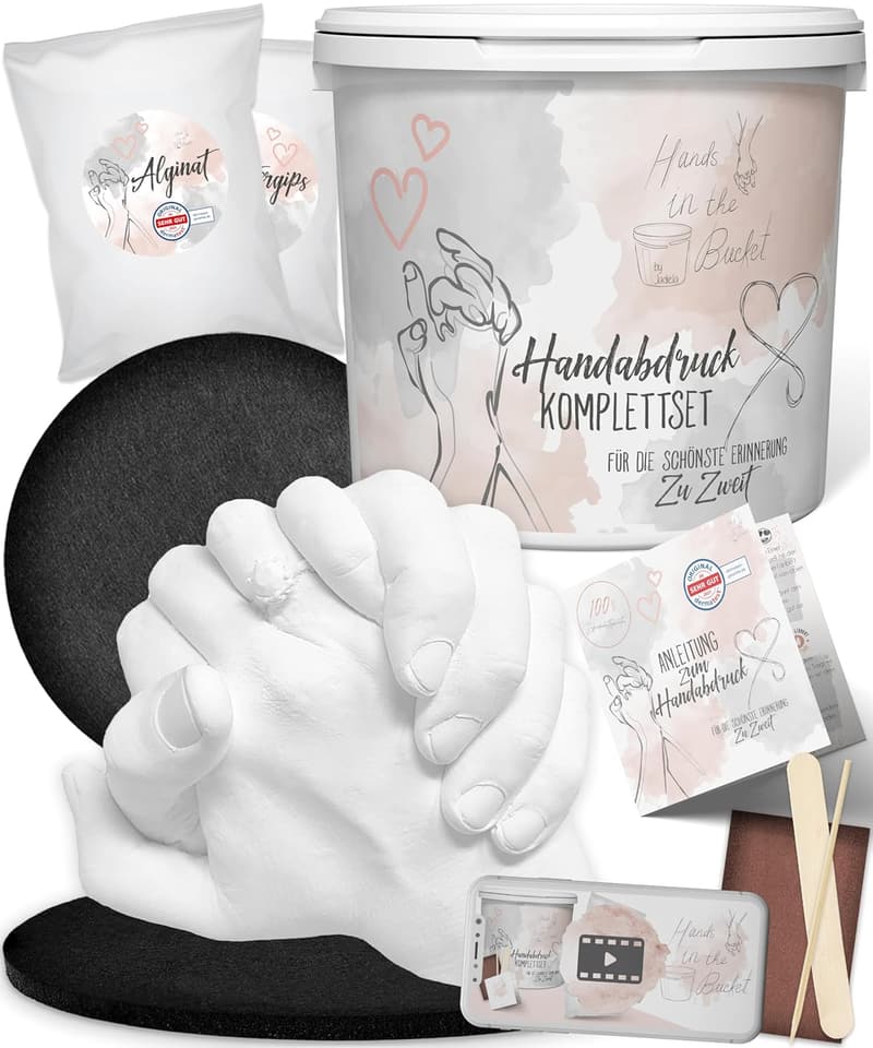 Handabdruck Set für Paare - Jahrestagsgeschenk Made in Germany
