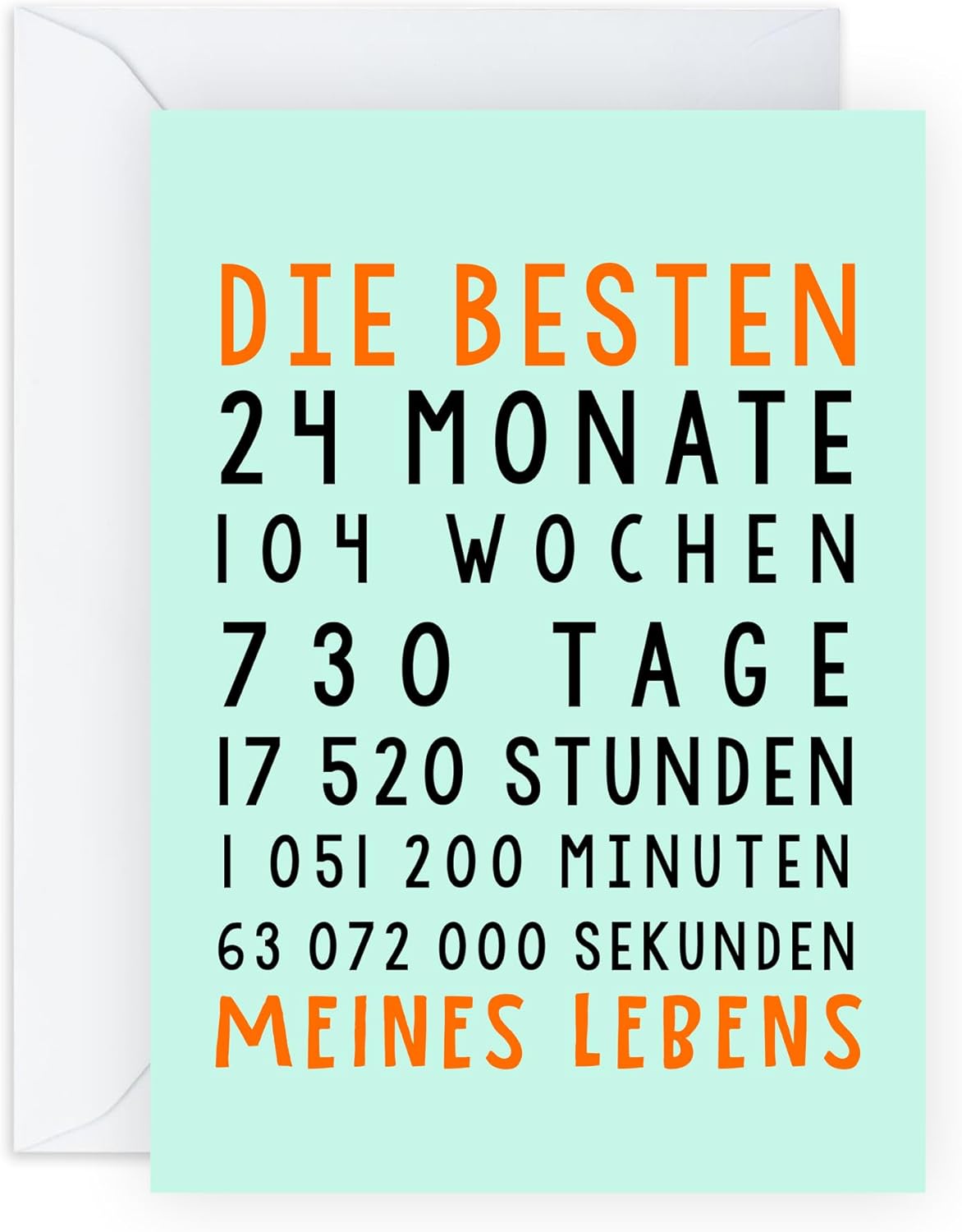 Karte zum 2. Jahrestag für Paare – 'Die besten 24 Monate'