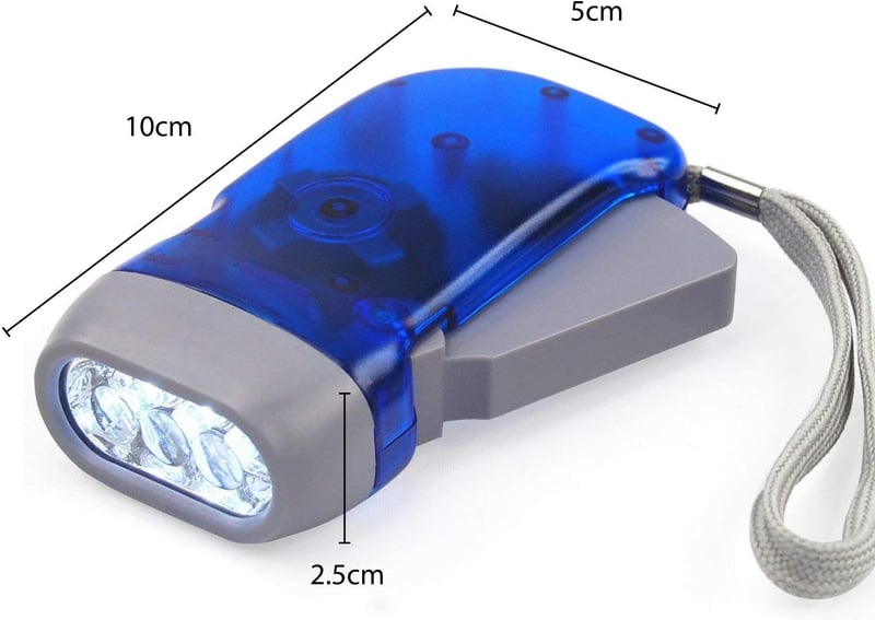 Dynamo LED Taschenlampe für Camping und Survival, wiederaufladbar