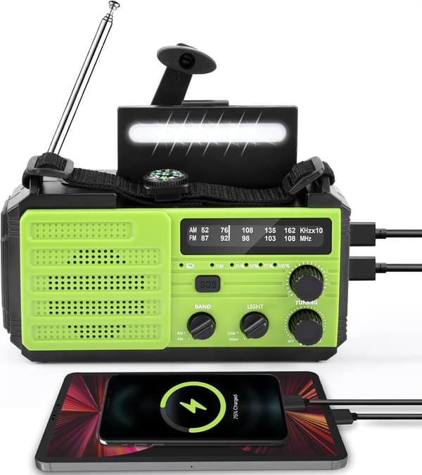 Tragbares Solarradio 8000mAh mit LED & SOS für Camping