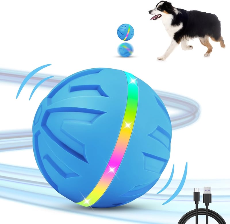 Interaktiver Hundeball 8,2 cm - USB wiederaufladbar mit LED-Beleuchtung