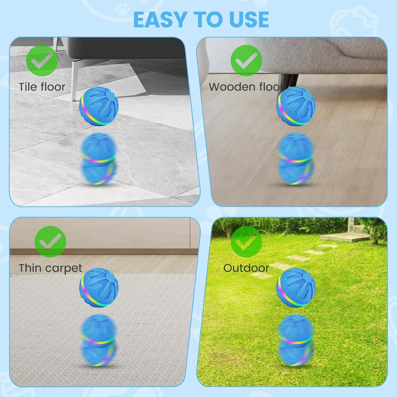Interaktiver Hundeball 8,2 cm - USB wiederaufladbar mit LED-Beleuchtung
