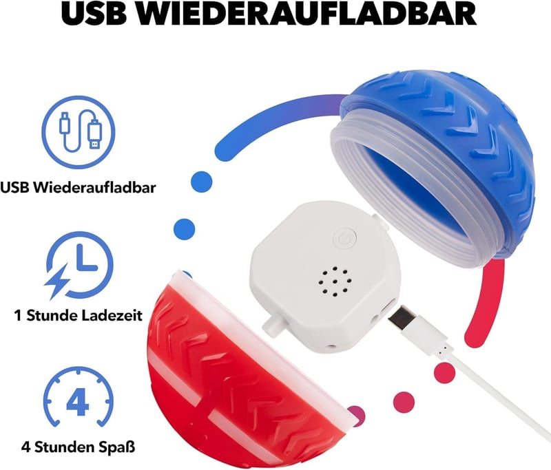 Interaktiver LED Spielball für Hunde – USB wiederaufladbar, strapazierfähig