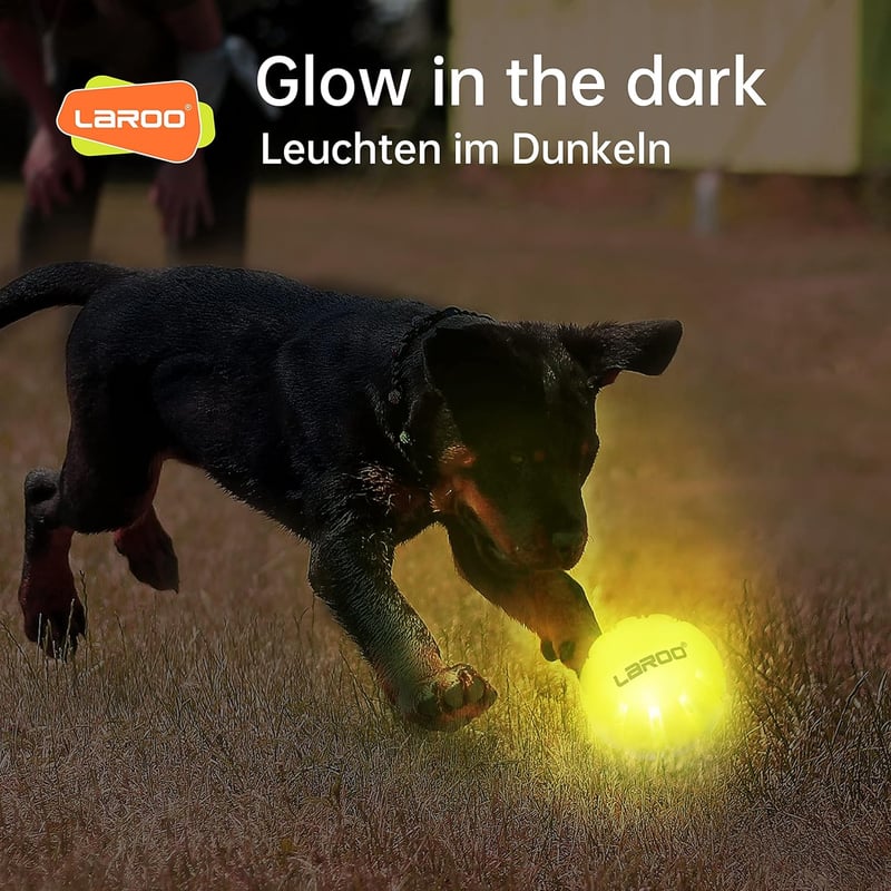 Leuchtender LED Hundeball aus Silikon – Wiederaufladbares Spielzeug für Hunde
