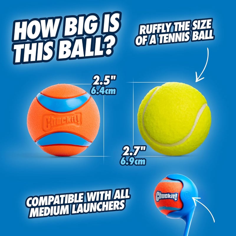 Chuckit! Ultra Ball Medium - 1 Stück, Multicolor Hundespielzeug