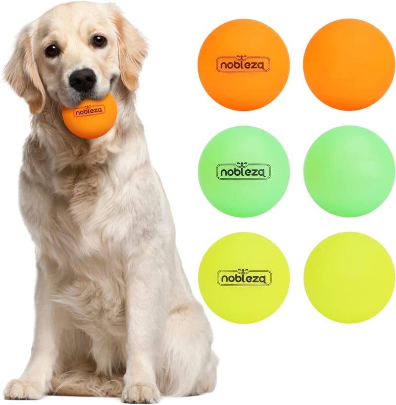 Leuchtender Hundeball aus Naturkautschuk, 6-teiliges Set für alle Hunderassen