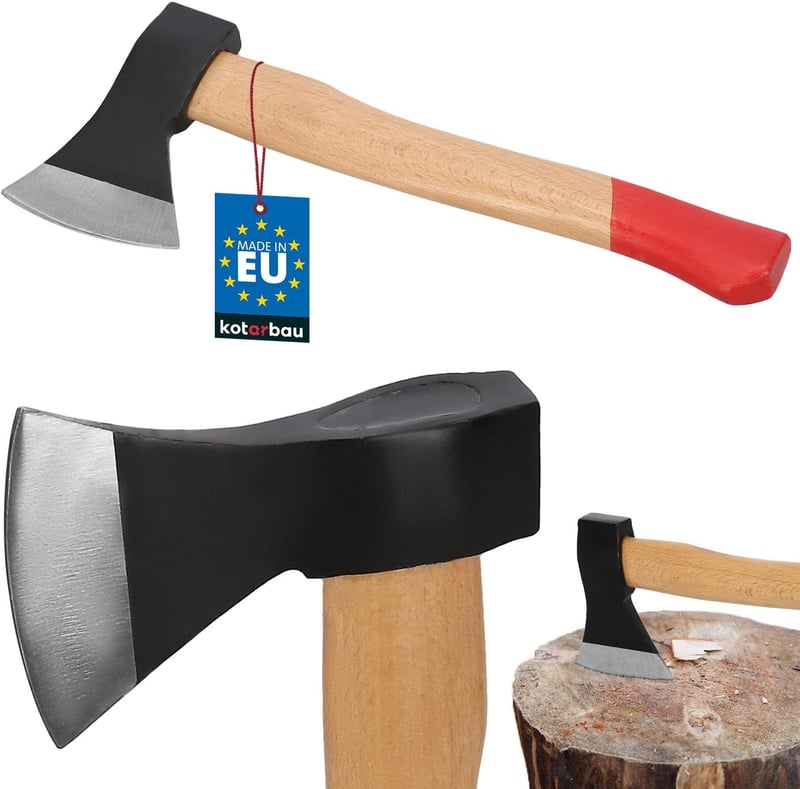 KOTARBAU® 600g Universalaxt aus Stahl mit imprägniertem Holzstiel