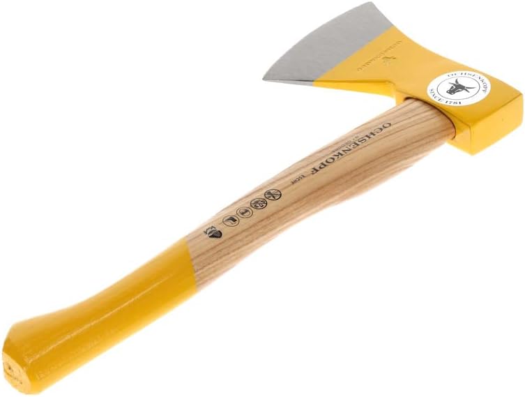 Ochsenkopf Forstbeil mit polierter Schneide, 38 cm, Eschenholz