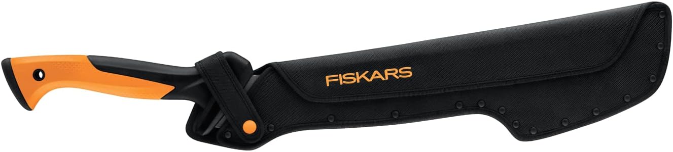 Fiskars Machete-Axt mit 46 cm Klinge und Nylonholster, Schwarz/Orange